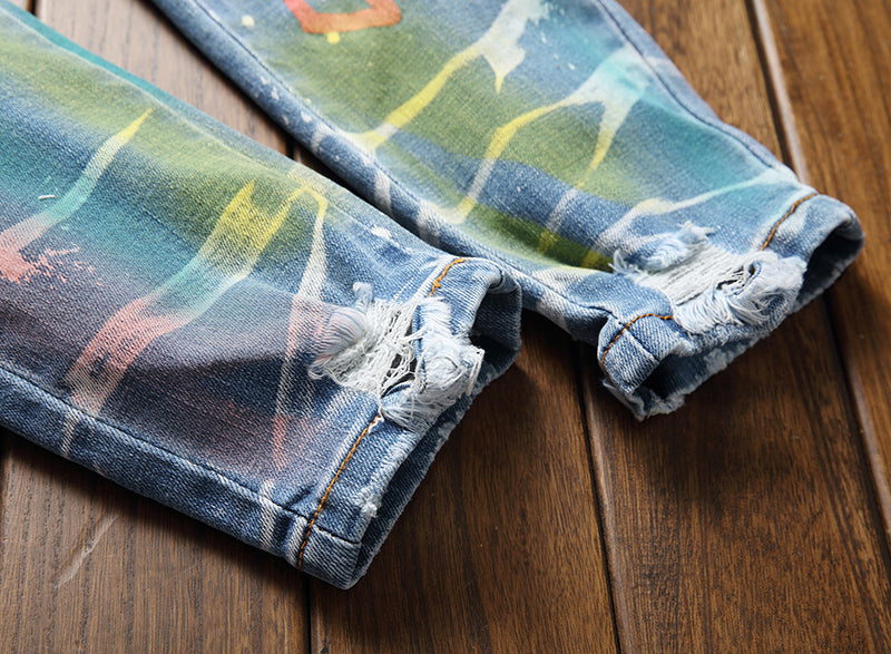 Men Slim Biker High Quality Designer Jeans