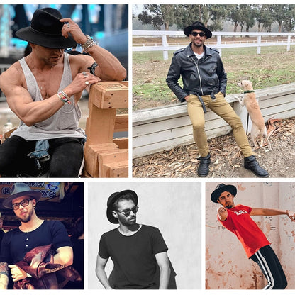 Fedora Wool Felt Vintage Unisex Wide Brim Hats