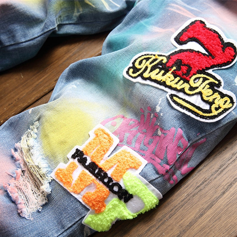 Men Slim Biker High Quality Designer Jeans