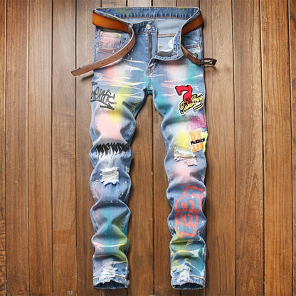 Men Slim Biker High Quality Designer Jeans