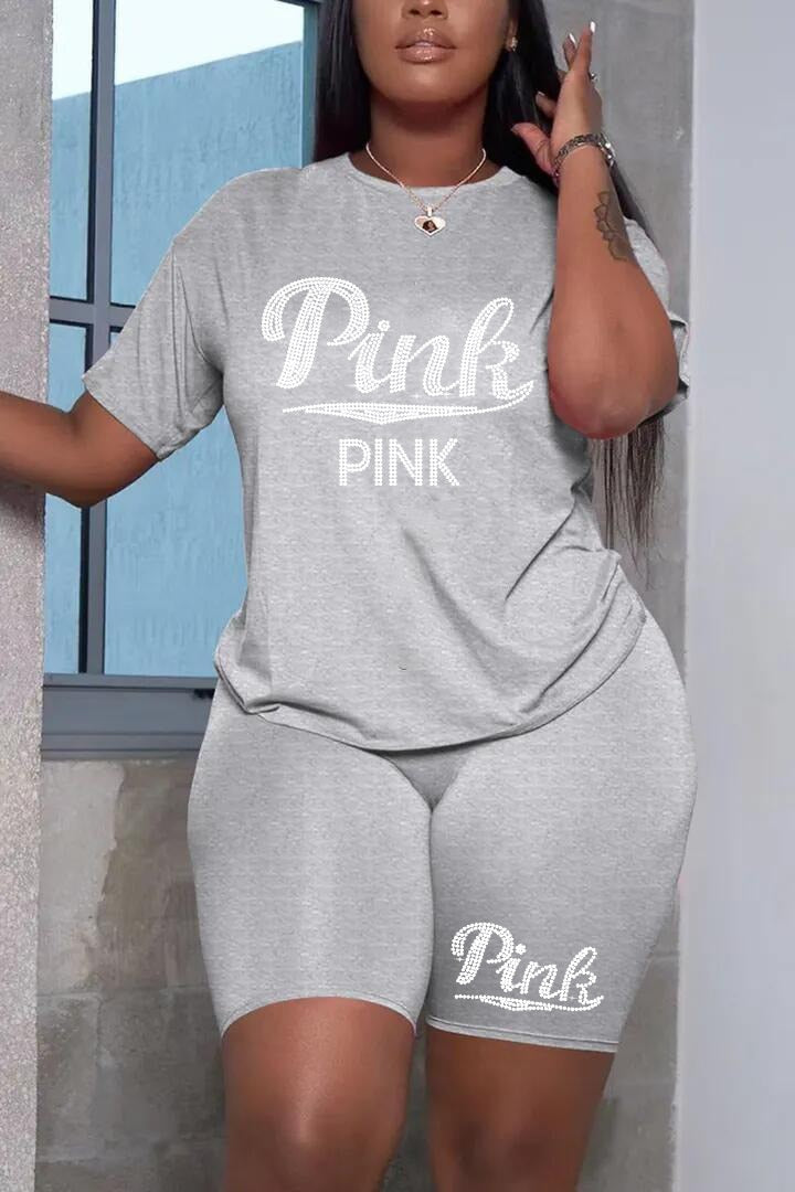 Hot Fashion Printing Diamond logo Short Set