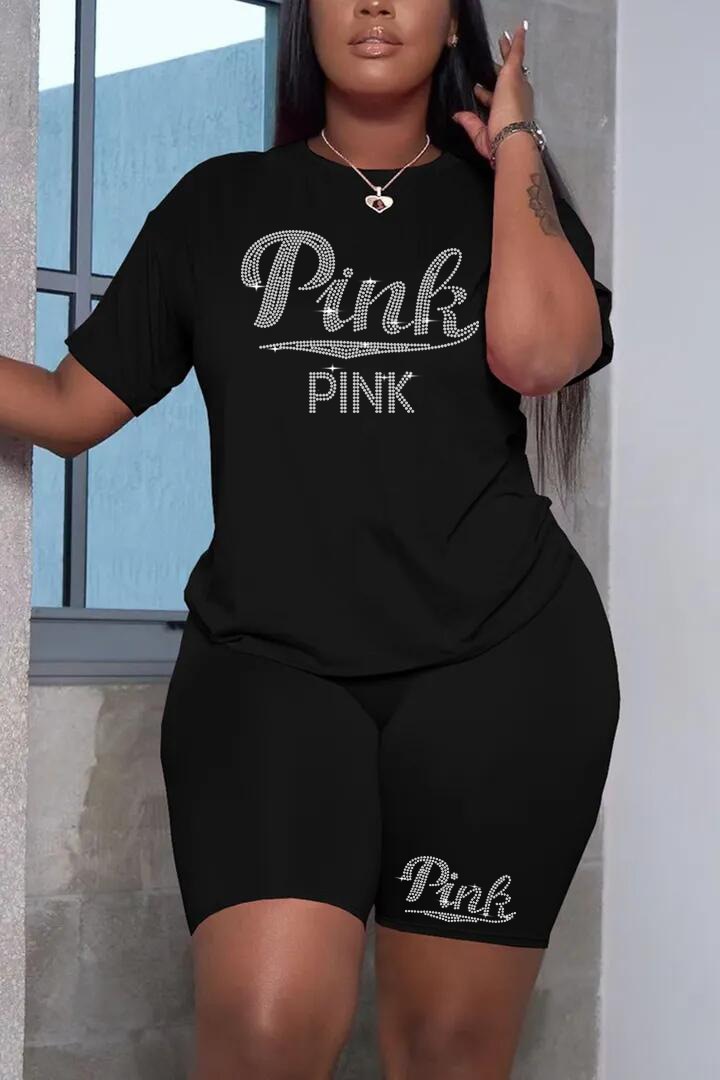 Hot Fashion Printing Diamond logo Short Set