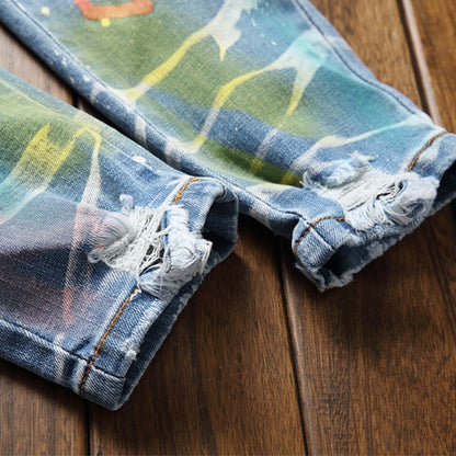 Men Slim Biker High Quality Designer Jeans