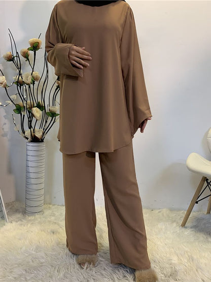 Women Two Piece Mubarak Kaftan Fashion Hijab Set