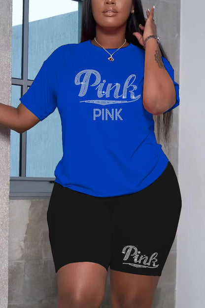 Hot Fashion Printing Diamond logo Short Set