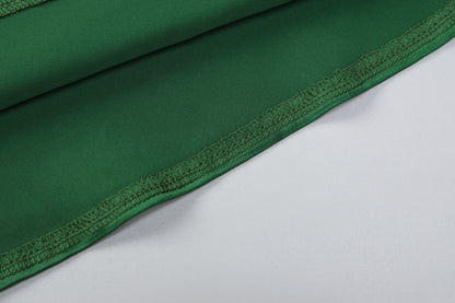 Women Elegant Party Evening Hollow Out Bodycon Stain Green Long Dress