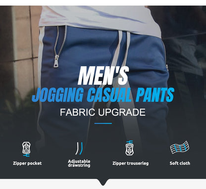 Men Drawstring Side Stripe Skinny Jogger Pant