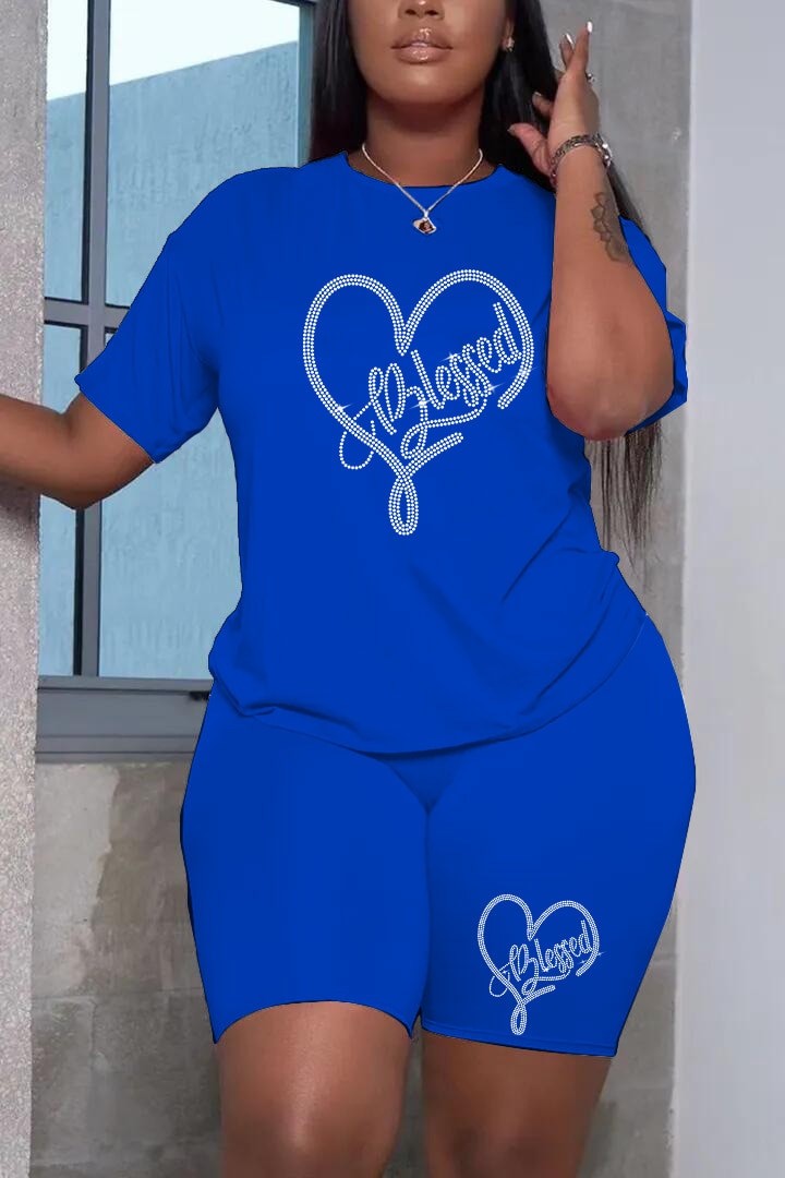 Hot Fashion Printing Diamond logo Short Set