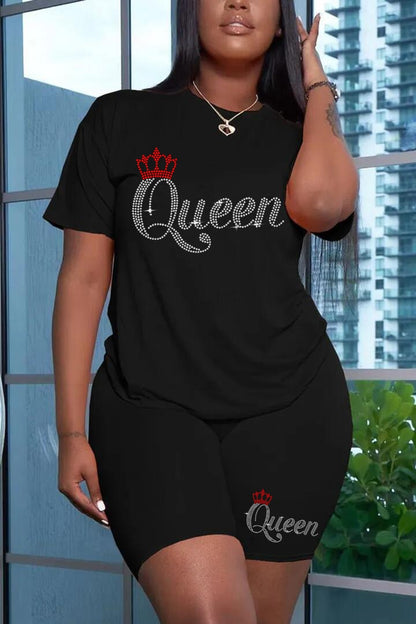 Hot Fashion Printing Diamond logo Short Set
