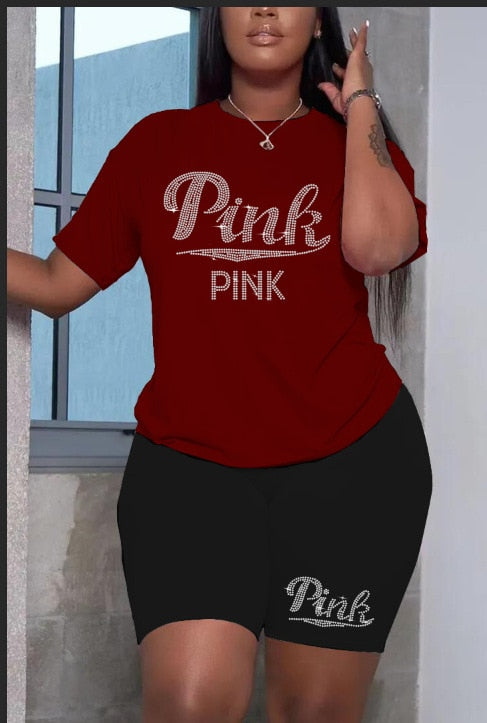 Hot Fashion Printing Diamond logo Short Set