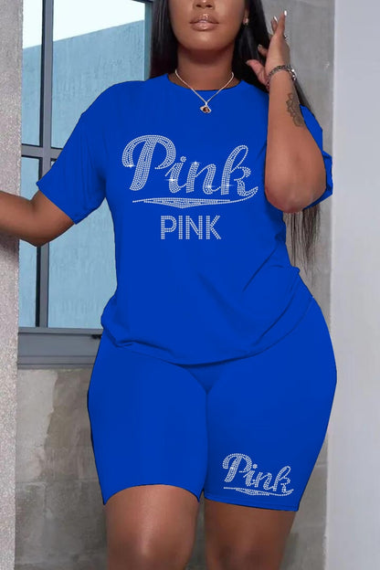 Hot Fashion Printing Diamond logo Short Set