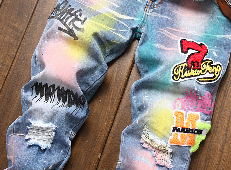 Men Slim Biker High Quality Designer Jeans