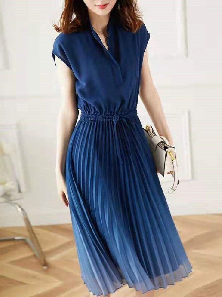 Women Gradient Summer Vintage Dress