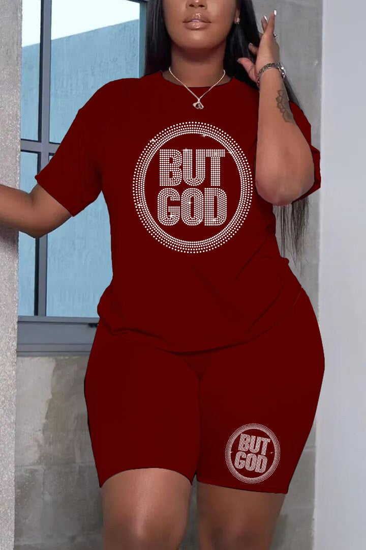 Hot Fashion Printing Diamond logo Short Set