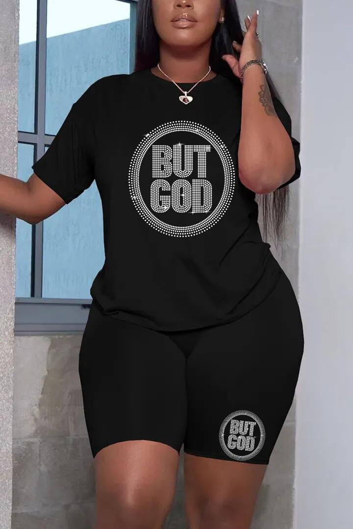 Hot Fashion Printing Diamond logo Short Set