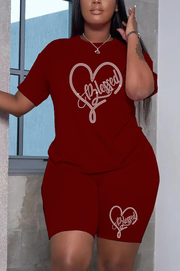 Hot Fashion Printing Diamond logo Short Set