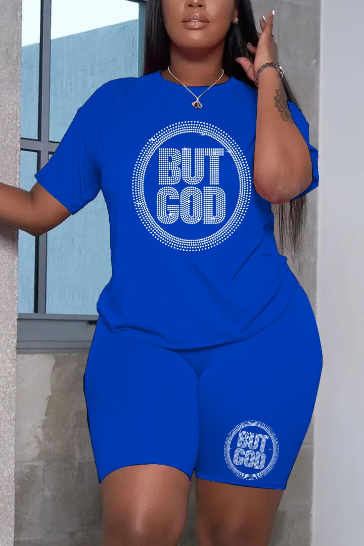 Hot Fashion Printing Diamond logo Short Set