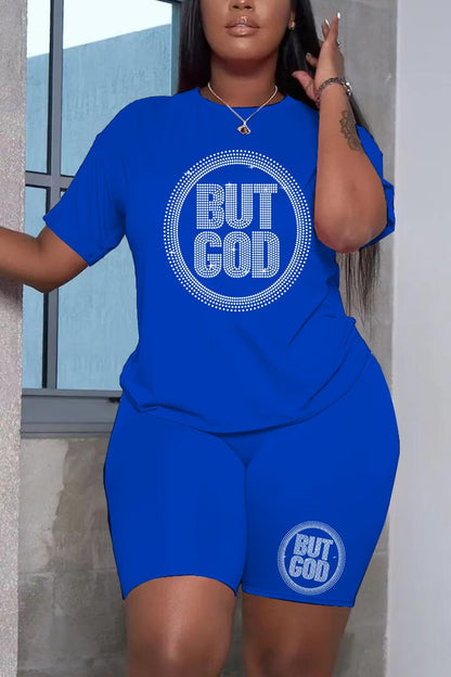 Hot Fashion Printing Diamond logo Short Set