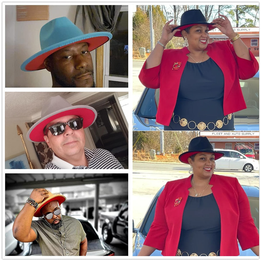 Fedora Wool Felt Vintage Unisex Wide Brim Hats