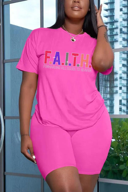 Hot Fashion Printing Diamond logo Short Set