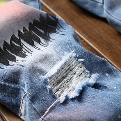 Men Slim Biker High Quality Designer Jeans