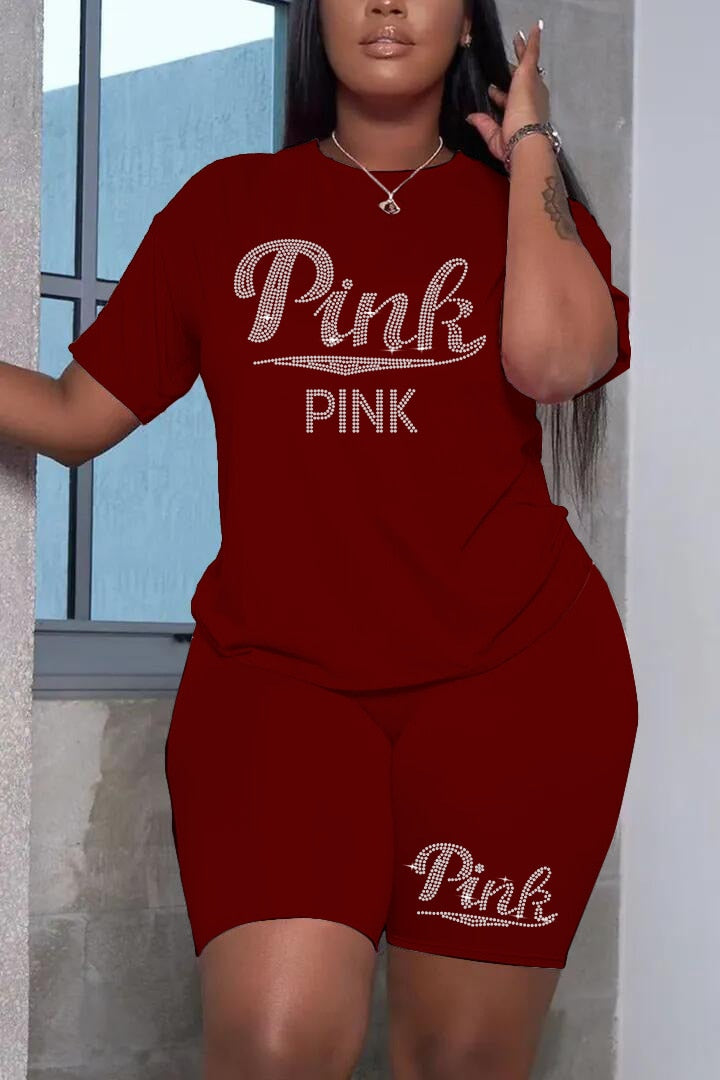 Hot Fashion Printing Diamond logo Short Set