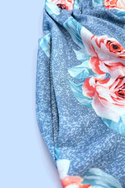 Printed Flora Sleeveless Dress with Pockets