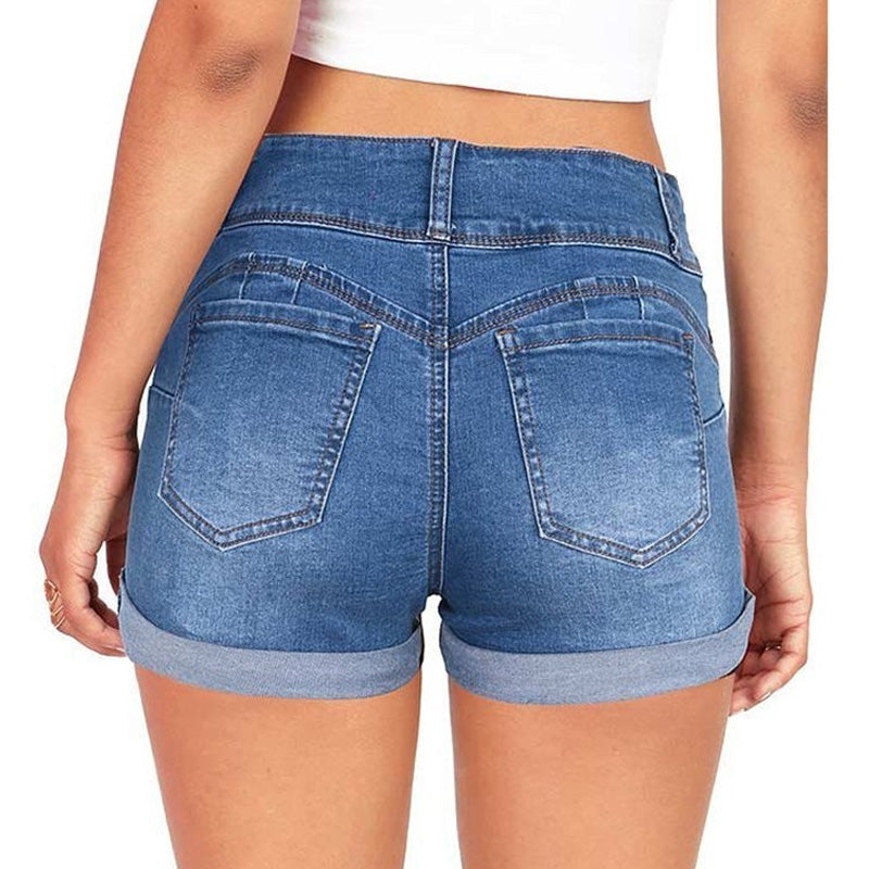 Women High-Waist Jean Shorts