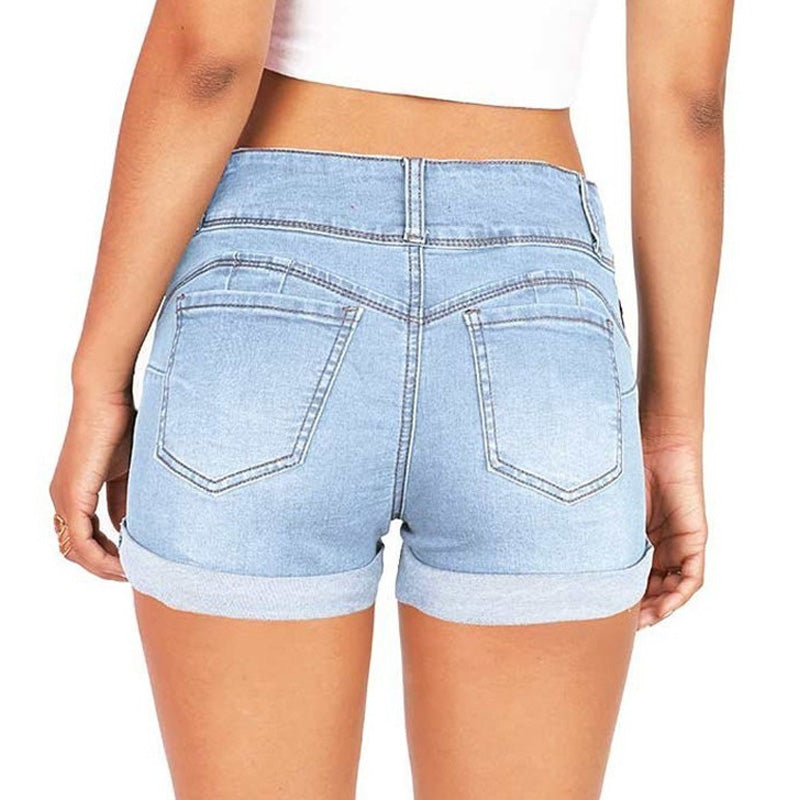 Women High-Waist Jean Shorts