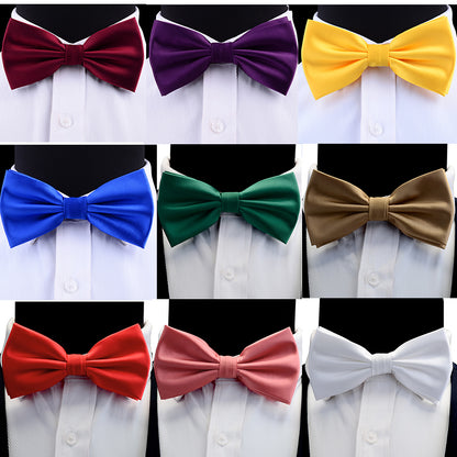 Silk Solid Waterproof Pre-Tied Bow Tie