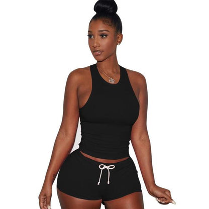 Women Crop Top & Shorts Two Piece Set