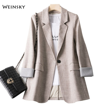 Women Fashion Business Work Office Long Sleeve Casual Blazer S-4XL