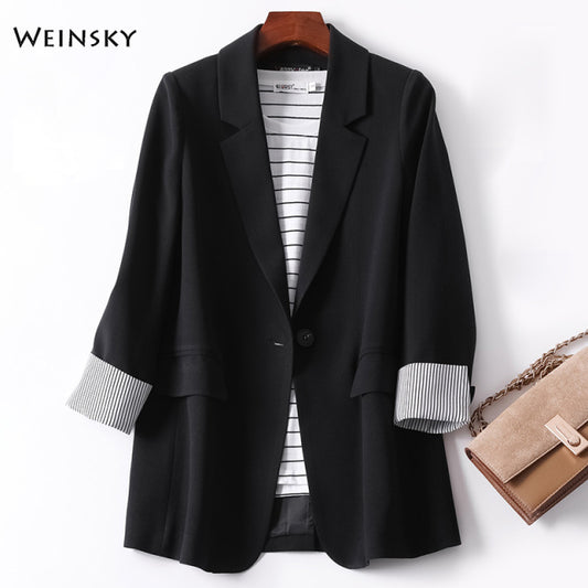 Women Fashion Business Work Office Long Sleeve Casual Blazer S-4XL
