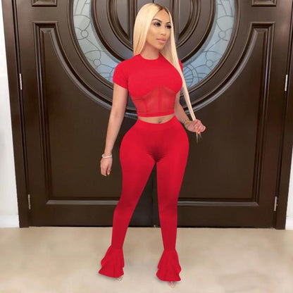 Women Summer Crop Top & Pant Sets