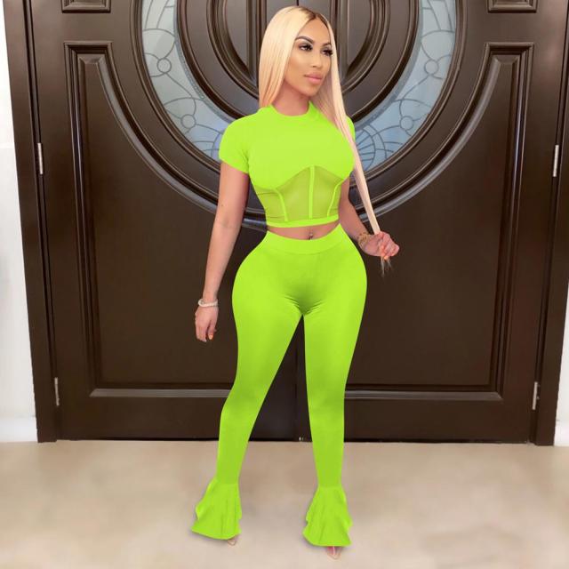 Women Summer Crop Top & Pant Sets