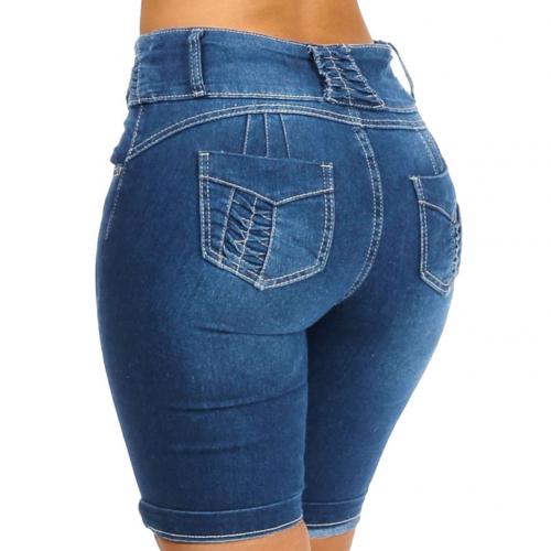 New Women Denim Skinny High Waist Stretch Bodycon Jean Capris
