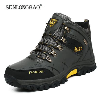Men Waterproof Leather Hiking Boots