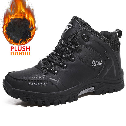 Men Waterproof Leather Hiking Boots