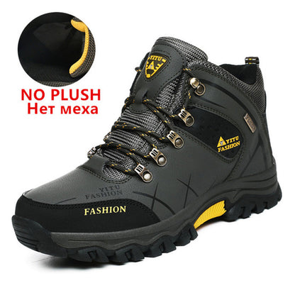 Men Waterproof Leather Hiking Boots