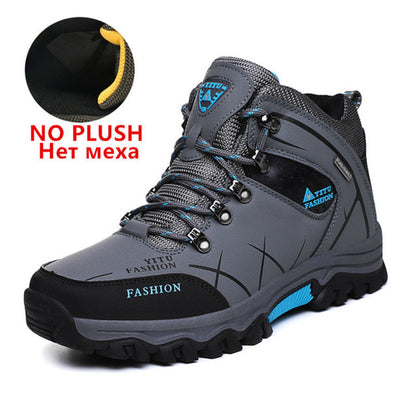 Men Waterproof Leather Hiking Boots