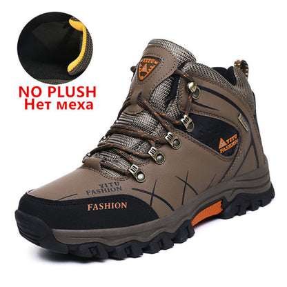 Men Waterproof Leather Hiking Boots