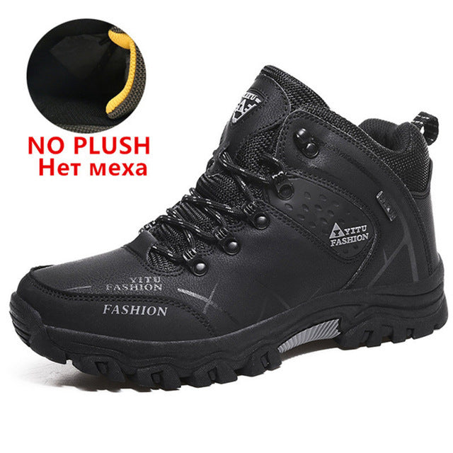Men Waterproof Leather Hiking Boots