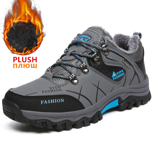 Men Waterproof Leather Hiking Boots