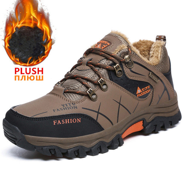 Men Waterproof Leather Hiking Boots