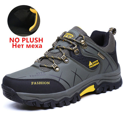 Men Waterproof Leather Hiking Boots