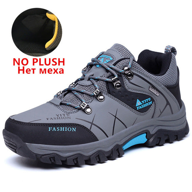 Men Waterproof Leather Hiking Boots