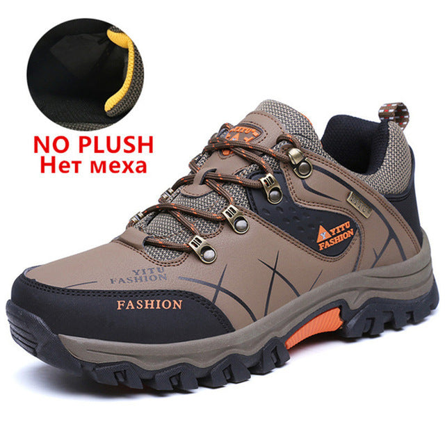 Men Waterproof Leather Hiking Boots