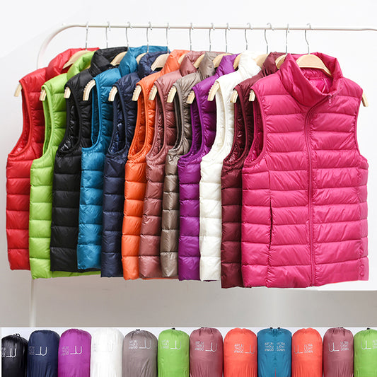 Women Sleeveless Ultra Light Slim Windproof Warm Vest