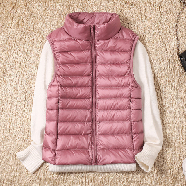 Women Sleeveless Ultra Light Slim Windproof Warm Vest