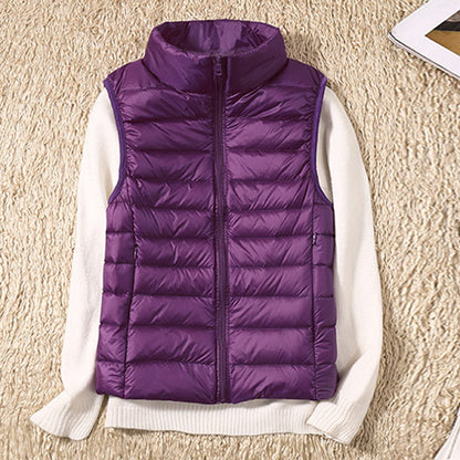 Women Sleeveless Ultra Light Slim Windproof Warm Vest